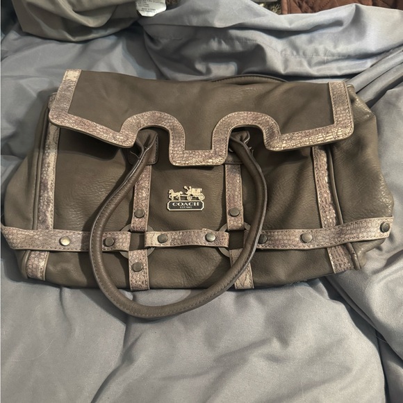 Coach Grey Leather Satchel - Picture 1 of 3